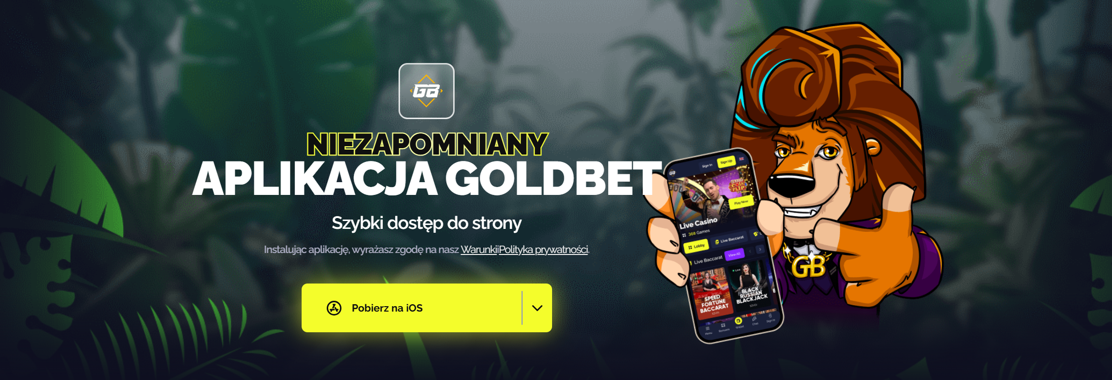 Responsywny interfejs Goldbet Casino na urządzenia mobilne